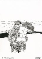 JUDGE DREDD - THE CURSED EARTH - Osprey games - card art 18 - Rufus Dayglo Comic Art